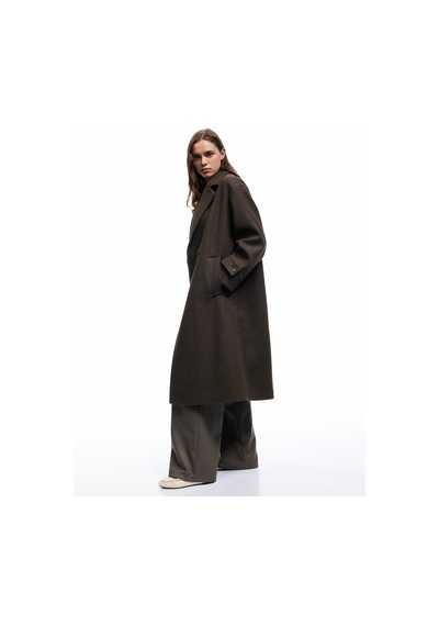 Koton Astarlı Düğmeli Kruvaze Uzun Kollu Oversize Kaşe Kaban Kahverengi 6wak00058ew Kahve Koton Astarlı Düğmeli Kruvaze Uzun Kollu Oversize Kaşe Kaban Kahverengi 6wak00058ew Kahve