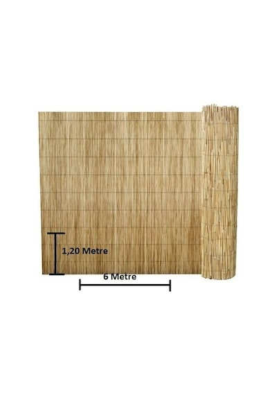 Hasır Kamış Bahçe & Balkon Çiti Dekarasyon 1.20 X 6 Metre