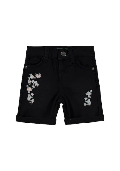 Tommiks Kids Çiçek Nakışlı 6-24 Ay Şort - Siyah