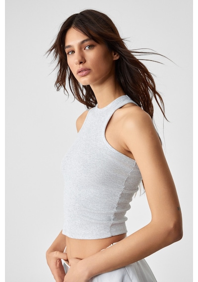 ETHIQUET JROKSY Kadın Slim Halter Yaka Kolsuz Grimelanj Atlet