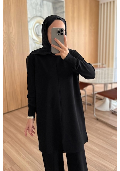 Kahijab Arlena Premium Rayon Takım - Siyah Siyah