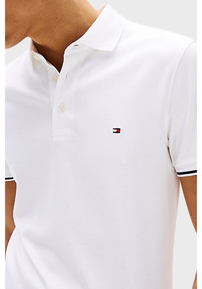 Tommy Hilfiger Erkek Polo Yaka T Shirt Mw0mw39348 Ybr Beyaz Beyaz