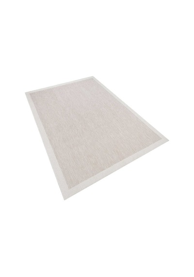 Kaymaz Yıkanabilir Minimal Bordürlü Bej Dekoratif Sisal Halı Siesta 1503 Bej-krem