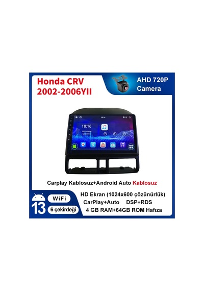 Honda-crv-2002-2006yıl Carplay 9inç 4/64gb Multimedya
