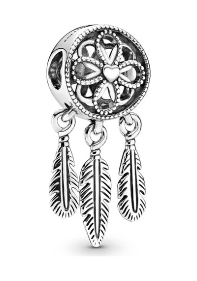 Düş Kapanı Tüy Sallantılı Charm Gümüş Kaplama