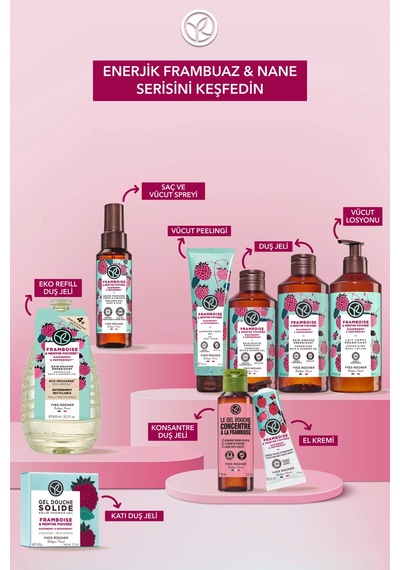 Yves Rocher Jel Dokulu Vücut Peelingi-arındırıcı&yumuşatıcı Enerjik Frambuaz Nane -sls,sles İçermez,vegan-150ml
