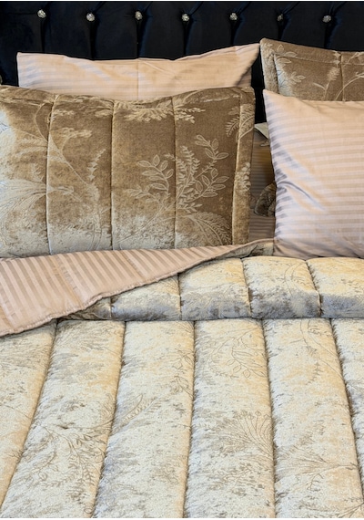 Home Kadife Confort Çift Kişilik Uyku Seti 6 Parça 230x240 Kahverengi
