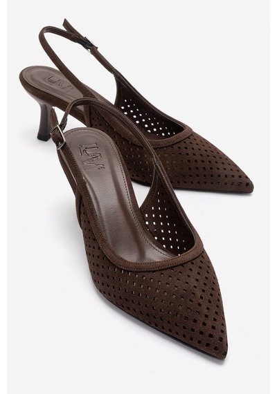 Luvishoes Uvıen Kahverengi Süet Kadın Topuklu Ayakkabı