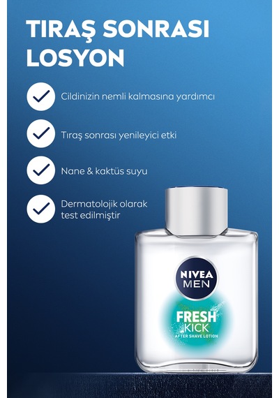 Men Erkek Tıraş Sonrası Losyon Fresh Kick 100ml, Nane Ve Kaktüs Suyu