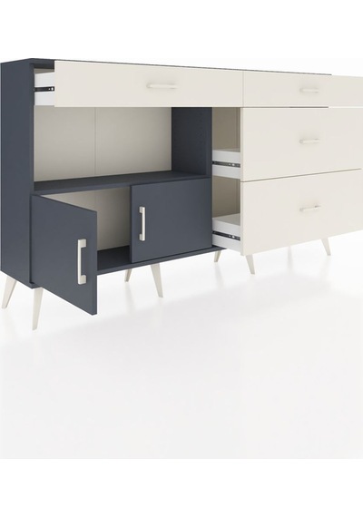 Arges Konsol Tek Raflı 4 Çekmeceli 2 Kapaklı 176x30x99 Antrasit-a Antrasit-antrasit/aytaşı Arges Konsol Tek Raflı 4 Çekmeceli 2 Kapaklı 176x30x99 Antrasit-a Antrasit-antrasit/aytaşı