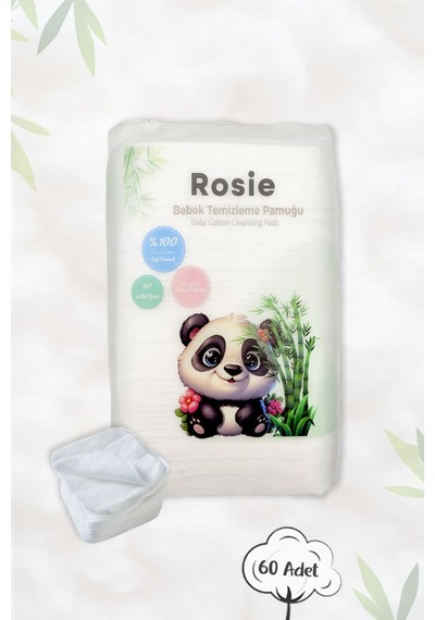 Rosie Doğal Bebek Temizleme Pamuğu 60'lı,