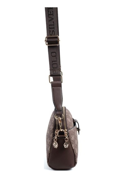 Silver Polo Sp1144 Kadın Çapraz Çanta Monogram Kahve-kahve