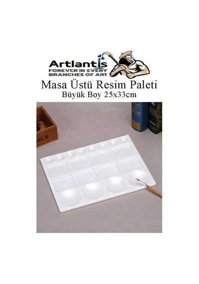 Artlantis Masa Üstü Resim Paleti 1 Adet 20 Hazneli Boya Paleti 25x33 Cm Sanatsal Boyalar İçin Büyük Palet Akrilik