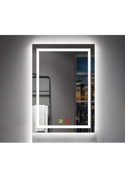 70x100 H Cm Buğu Çözücülü Dokunmatik Işıklı Kumlamalı Banyo Aynası Şeffaf