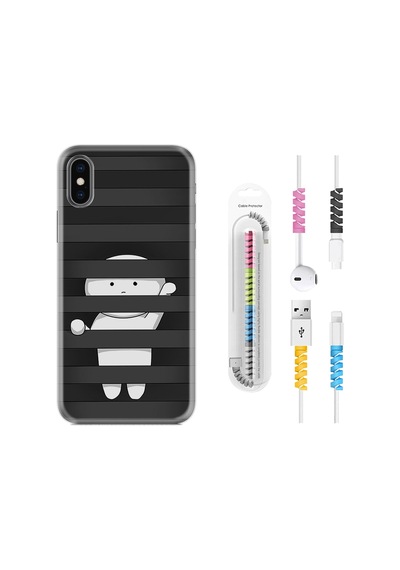 Apple Uyumlu iPhone XS Max Kılıf Kablo Koruyuculu Yanlızlık 1908