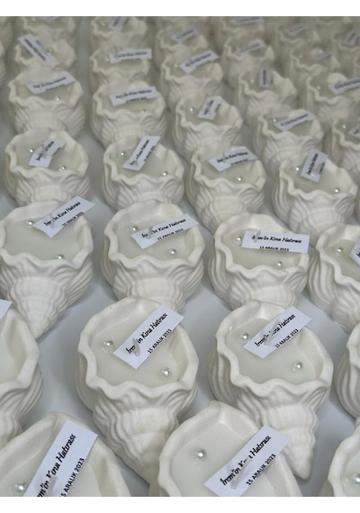Bernami Mumluk Şamdanpinterest 20 Adet Deniz Kabuğu Mum Söz, Nişan, Nikah, Bebek Doğum, Bebek Mevlüdü Hediyeliği Diğer