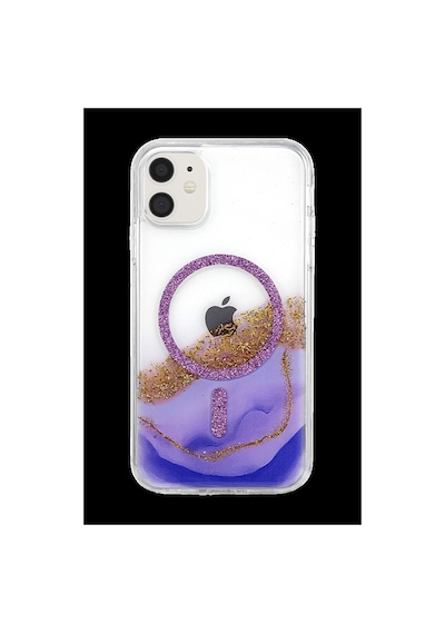 Onegif Apple İphone 11 Lotus Simli Magsafe Kapak - Mor