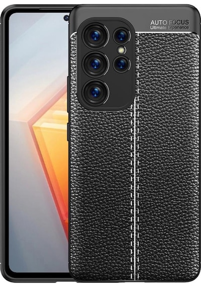 Samsung Galaxy Uyumlu S23 Ultra Kılıf Deri Tarzı Niss Silikon Case Kapak