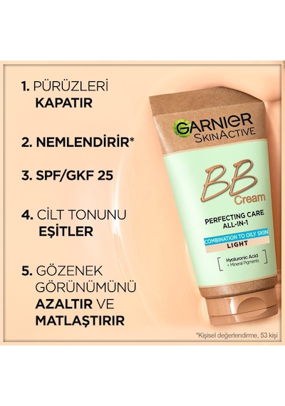 Lexroo Skin Naturals Bb Krem Mucizevi Cilt Kusursuzlaştırıcı Karma/yağlı Ciltler Açık Ton, 40 Ml