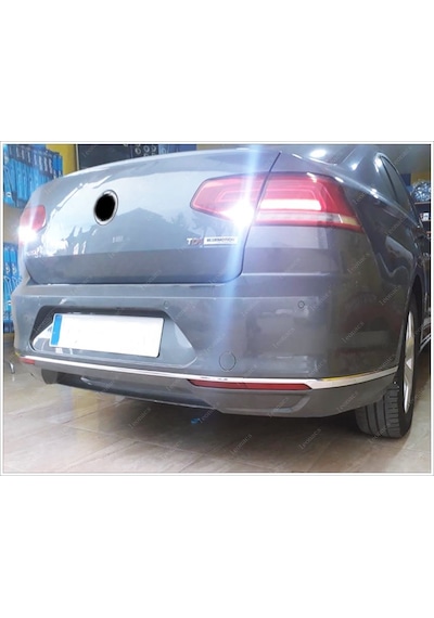 Vw Passat B8 Krom Arka Tampon Alt Çıta 3 Prç P.Çelik 2014-2019