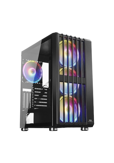 Powerboost Vk-h002b Usb3.0 4x14cm Argb Fanlı Mesh Panel Siyah Kasa Psu Yok
