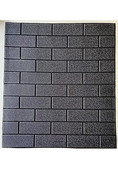 Nw87 Esnek Düz Siyah 3d Duvar Kağıdı Yapışkanlı Duvar Paneli 10lu