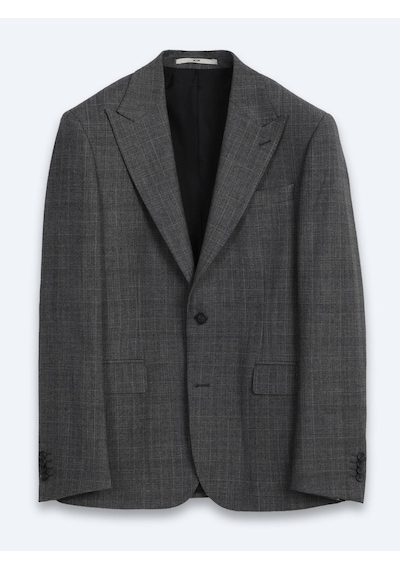 Kip Antrasit Kareli Modern Fit Yün Karışımlı Takım Elbise