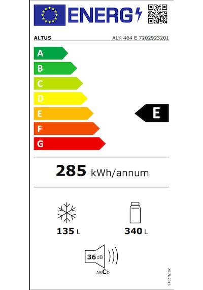 Altus ALK 464 XE E 75 L No-frost Alttan Donduruculu Buzdolabı