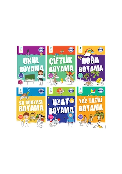 Çocuk Gelişimi Türkçe İngilizce Boyama Seti - 6 Kitap Takım- Çocuk Gelişimi Yayınları