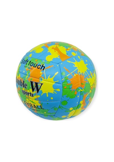 Voleybol Topu Sprey Desenli Soft Touch Dikişli 280 Gr - Mavi Lisinya