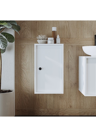 Banyo Dolabı Mat Mdf 60 X 35 Cm Banyo Boy Dolabı Beyaz Mat Beyaz