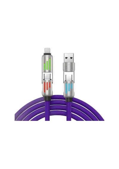 Store 4'ü 1 Arada Usb-a+type-c'den Type-c+lightning Uyumlu Şarj Ve Data Kablosu