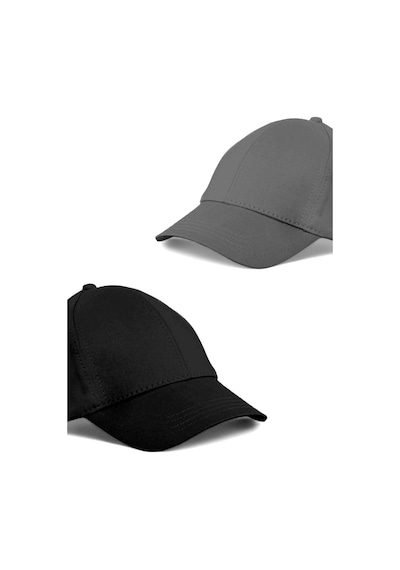 Unisex Siyah Ve Gri Rengi 2'li Beyzbol Şapka Seti - Unisex Siyah - Gri