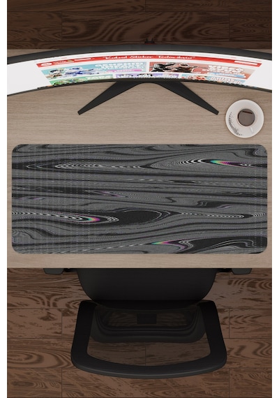 Glitch Kaymaz Dikişli Kauçuk Oyuncu Mousepad V2 - 70x30 Xl Gaming Mouse Pad Fare Altlığı