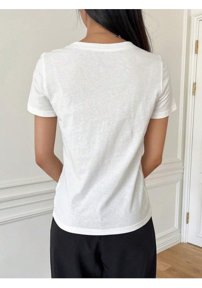 Uyguntarz Unisex Ars Longa Vita Brevis Baskılı Tasarım Tshirt Beyaz