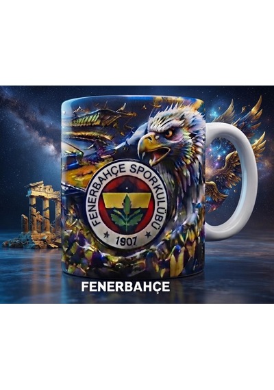 Fener Bahçe Kartal Tasarımlı Seramik Kupa Bardak Taraftara Özel Kahve Ve Çay Kupası Beyaz