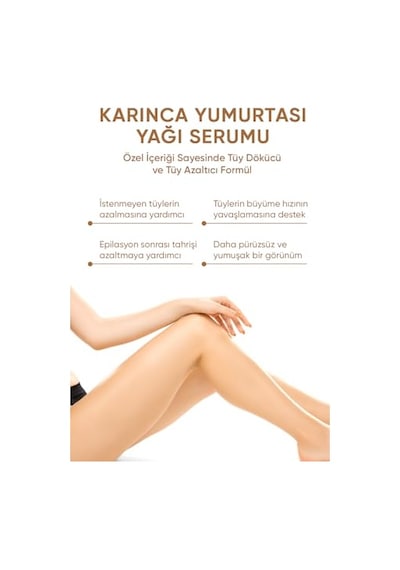 Karınca Yumurtası Yağı Tüy Azaltıcı Ve Tüy Dökücü Doğal Serum 30 Ml