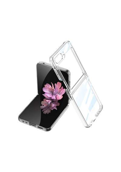 Galaxy Z Flip 6 Kılıf Zore Full Camlı Kıpta Kapak Şeffaf