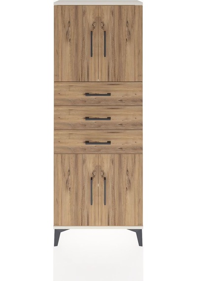 Arges Dolap 3 Raflı 3 Çekmeceli 4 Kapaklı 60x30x163 Aytaşı-çam Aytası