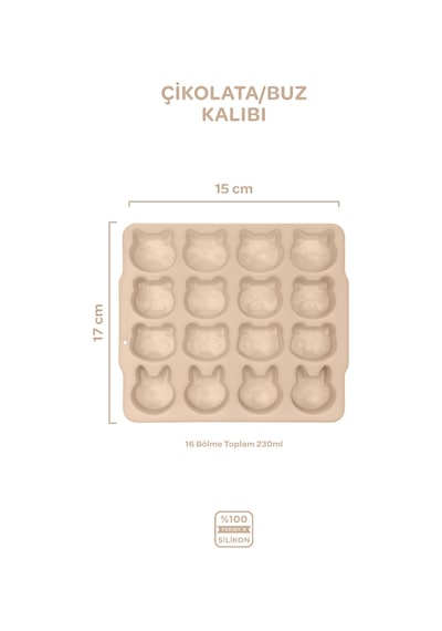 Silikon Çikolata / Buz Kalıbı Latte Bej