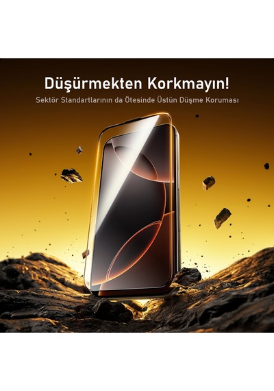 Aohi The Future Apple Uyumlu iPhone 16 Pro Max Kılıfı Siyah, Tam Kaplayan Kırılmaz Temperli Camlı Koruma-ssc14113