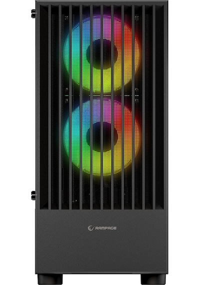 Rampage LYRA Mesh Temperli Camlı Siyah 3x12 Cm RGB Fan M-ATX Mini-T Gaming Oyuncu Kasası