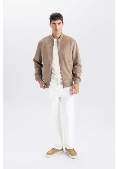 DeFacto Slim Fit Süet Bomber Mont Ceket Dar Kesim Kolej Yaka Fermuarlı Çift Cepli Mevsimlik Baharlık Hafif A3866AX25SPBN297 DeFacto Slim Fit Süet Bomber Mont Ceket Dar Kesim Kolej Yaka Fermuarlı Çift Cepli Mevsimlik Baharlık Hafif A3866AX25SPBN297