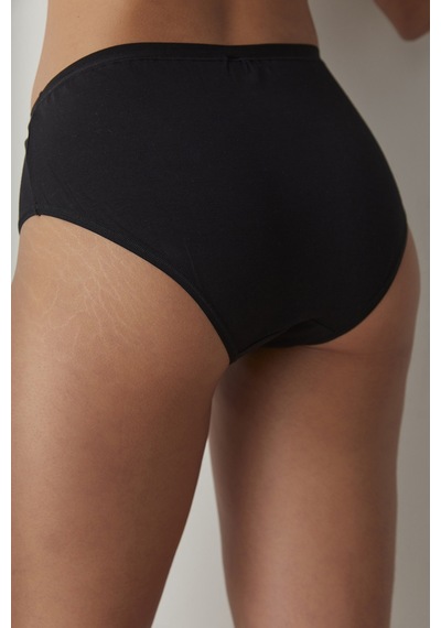 Penti Siyah Pamuklu Fresh Basic Cover Yüksek Bel Slip Külot