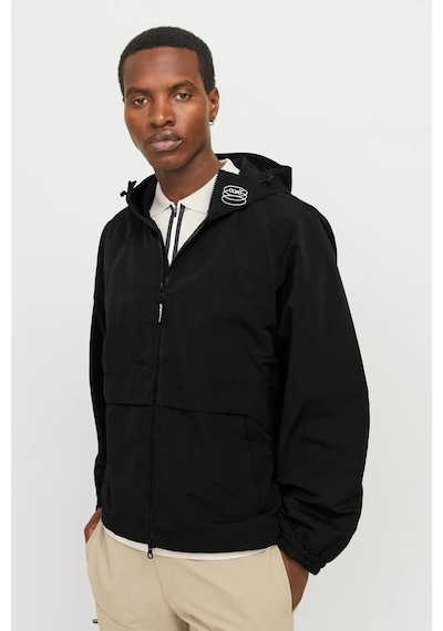 Jack & Jones Erkek Jcounıon Kapüşonlu Fermuarlı Ceket 12274049 Siyah Siyah