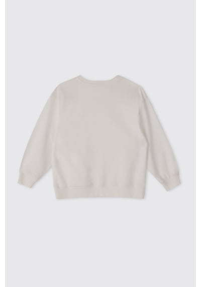 Panço Kız Çocuk Ekru Sweatshirt Krem