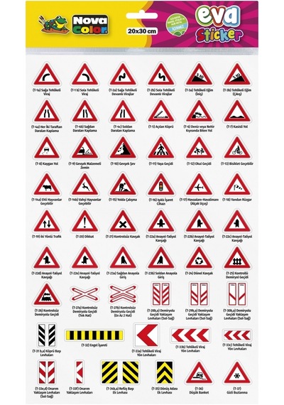 Nova Color Trafik Işaretleri Eva Sticker Çıkartma 20X30 CMnc-693