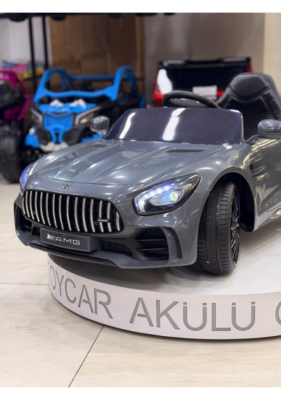 Mercedes Gt Akülü Araba 0-6 Yaş Kumandalı Özel Plaka Hediye Gri