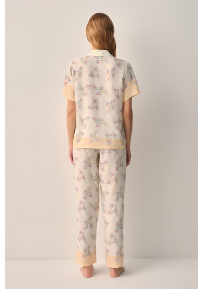 Suwen Aurel Gömlek Yaka Pijama Takımı Sh26507660b338 Ekru