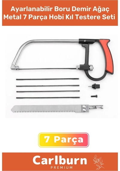 Özel Üretim Ayarlanabilir Güçlü 4 Yedek Bıçaklı Boru Demir Ağaç Metal 7 Parça Hobi Kıl Testere Seti